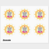 Schattigee roze ganesha sticker (Vel)