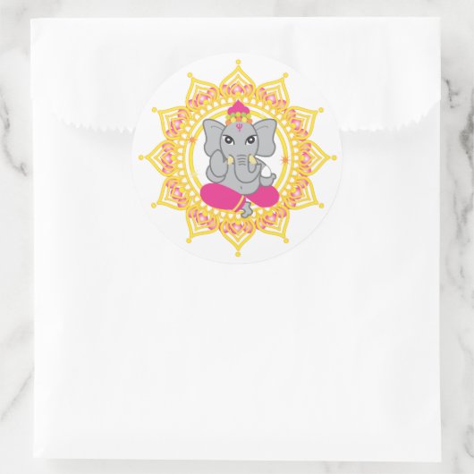 Schattigee roze ganesha sticker (Tas)