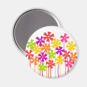 Schattigee roze geel sinaasappel eenvoudige bloeme magneet (Voorkant / Achterkant)