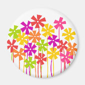 Schattigee roze geel sinaasappel eenvoudige bloeme magneet (Voorkant)