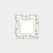 Schattigee Roze Geel Sweet Baking Treats Doodle Post-it® Notes (Voorkant)