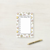 Schattigee Roze Geel Sweet Baking Treats Doodle Post-it® Notes (Op bureau)