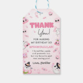 Schattigee Roze Geest Halloween 1e verjaardag Cadeaulabel (Achterkant)