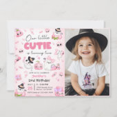 Schattigee Roze Geest Halloween 2e Verjaardag Foto Kaart (Voorkant)