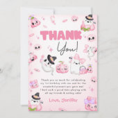 Schattigee Roze Geest Halloween Verjaardag Bedankkaart (Voorkant)