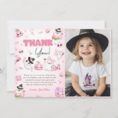 Schattigee Roze Geest Halloween Verjaardagsfoto Bedankkaart (Voorkant)