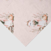 Schattigee Roze Geest met Rozen Kinder Halloween Tissuepapier (Detail)