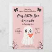 Schattigee Roze Geest Verjaardag Spooky Boo Hallow Kaart (Voorkant)