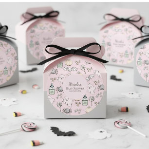 Schattigee Roze Geest, Vleermuis, Spider Halloween Ronde Sticker