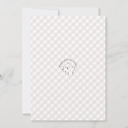 Schattigee roze geesten Kinder Halloween Verjaarda Kaart (Achterkant)