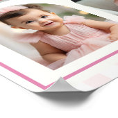 Schattigee Roze Gekke Gans Eerste Jaar Foto Milest Poster (Hoek)