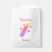 Schattigee roze gekko hagedis meisjesverjaardag da bedankzakje (Voorkant)