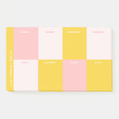 Schattigee roze gele school weekplanner post-it® notes (Voorkant)