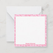 Schattigee roze gepersonaliseerde preppy notitiekaartje (Voorkant)