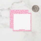 Schattigee roze gepersonaliseerde preppy notitiekaartje (Voorkant / Achterkant in situ)