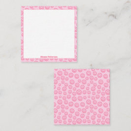 Schattigee roze gepersonaliseerde preppy notitiekaartje