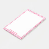 Schattigee roze gepersonaliseerde preppy post-it® notes (Schuin)