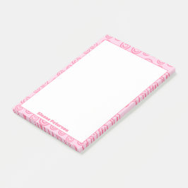 Schattigee roze gepersonaliseerde preppy post-it® notes