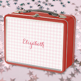 Schattigee Roze Geruite Monogrammed Meisjes Kinder