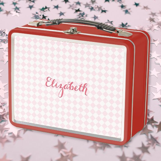 Schattigee Roze Geruite Monogrammed Meisjes Kinder