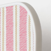 Schattigee roze gestreepte pickleball paddle (Links Detail)