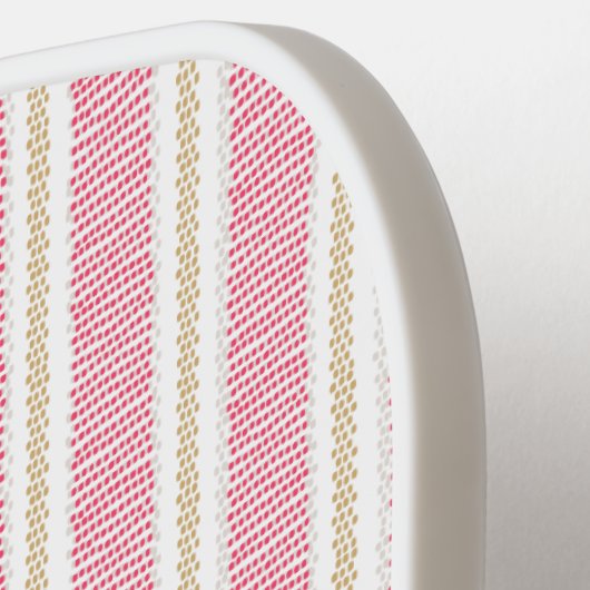 Schattigee roze gestreepte pickleball paddle (Links Detail)