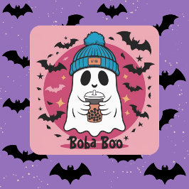 Schattigee roze Ghost Boba Boo Custom Sticker