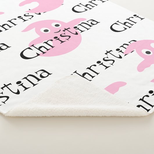 Schattigee Roze Ghost Halloween Deken met Naam (3/4)