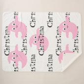 Schattigee Roze Ghost Halloween Deken met Naam (Voorkant (horizontaal))