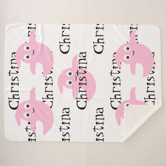 Schattigee Roze Ghost Halloween Deken met Naam (Voorkant (horizontaal))