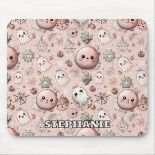 Schattigee Roze Ghost & Pastel Halloween Naadloos Muismat