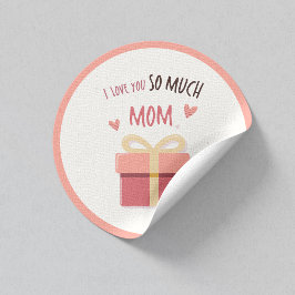 Schattigee Roze Gift Mama Sticker voor Moederdag