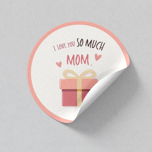Schattigee Roze Gift Mama Sticker voor Moederdag