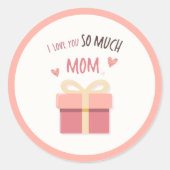 Schattigee Roze Gift Mama Sticker voor Moederdag (Voorkant)
