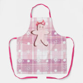 Schattigee Roze Gingerbread Girl Kerstmis Schort (Voorkant)