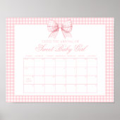 Schattigee Roze Gingham Bow Baby uitgerekende datu Poster (Voorkant)