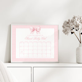 Schattigee Roze Gingham Bow Baby uitgerekende datu Poster