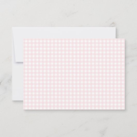 Schattigee Roze Gingham Zwaan Baby shower Dank u k Kaart (Achterkant)