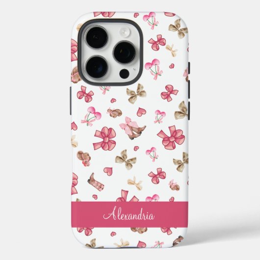 Schattigee Roze Girly Cowgirl Coquette Personalise Case-Mate iPhone Case (Achterkant)