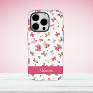 Schattigee Roze Girly Cowgirl Coquette Personalise iPhone 16 Pro Hoesje