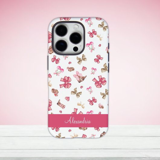 Schattigee Roze Girly Cowgirl Coquette Personalise Case-Mate iPhone Case