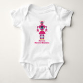 Schattigee Roze Girly Robot voor Future Engineer Romper (Voorkant)