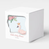 Schattigee Roze Girly Swan Princess Baby shower Bedankdoosjes (Voorkant Zijde)