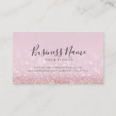 Schattigee roze glitter charm visitekaartje (Achterkant)