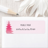 Schattigee roze glitter kerstboom etiket (Insitu)