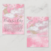 Schattigee Roze Glitter Moon Stars Boeken voor Bab Informatiekaartje (Voorkant / Achterkant)