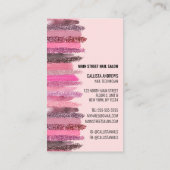 Schattigee Roze Glitter Nagellak Nageltechnicus Visitekaartje (Achterkant)