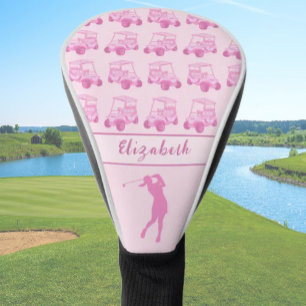 Schattigee Roze Golf Winkelwagen Patroon Custom Na Golfheadcover
