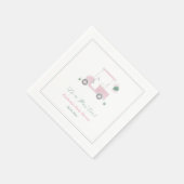 Schattigee Roze Golfkar Baby Meisje Douche Party Servet (Hoek)