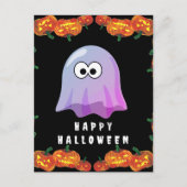 Schattigee Roze Google Eyes Ghost: Spooky & Whimsi Briefkaart (Voorkant)